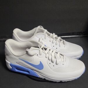 (Nike Air Max Pegasus)Men's White and Blue Athletic Sneakers